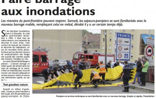 article sur le barrage anti inondation Water-Gate dans le républicain lorrain