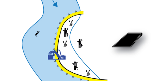 Гибкие коффердамы Water-Gate ©. Схема П-образной установки | Установка параллельно водотоку. Дело # 6